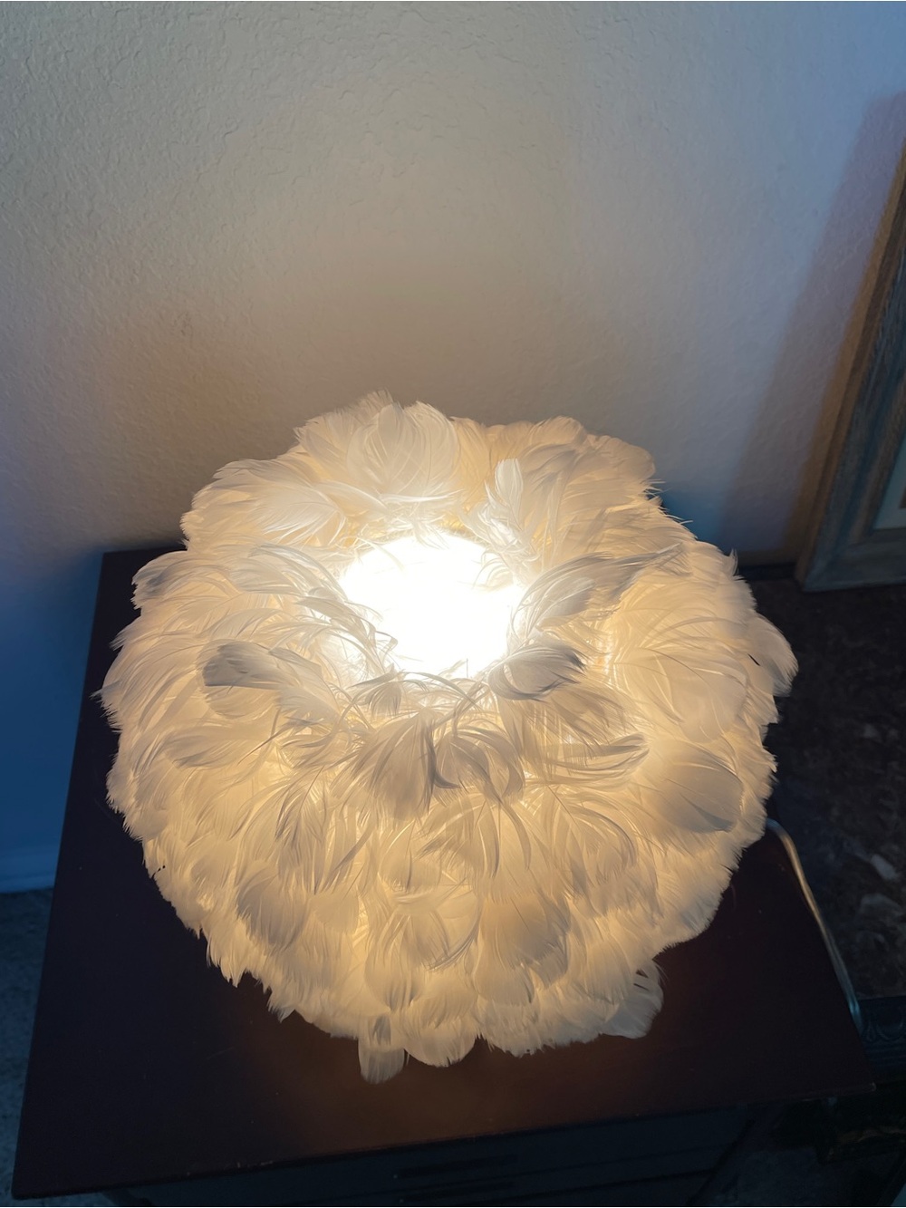 Modern Feather 1-Light Ball-Shaped Table Lamps - Picture 7 of 7